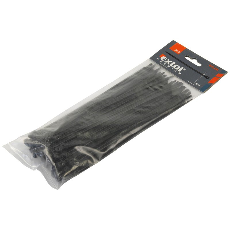 EXTOL Premium stahovací pásky 7,6x380mm černé 8856170