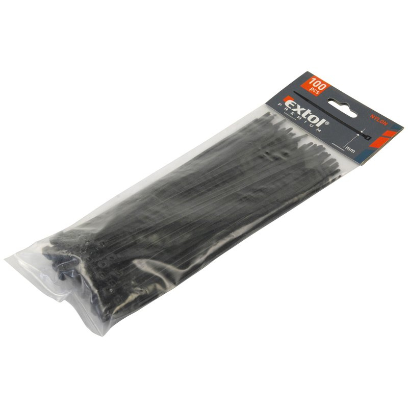 EXTOL Premium stahovací pásky 3,6x280mm černé 8856158