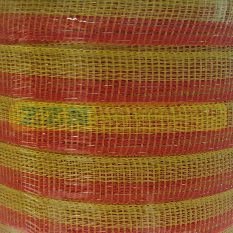 Páska ohradníková 20mm/200m 6 vodičů žluto-oranžová P084