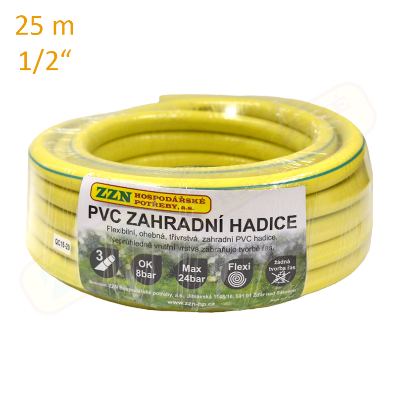 ZZN Zahradní hadice třívrstvá PROFI 1/2" 25 m PVC
