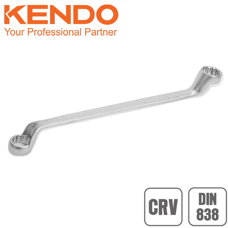 KENDO Klíč očko-vyhnutý 8 x 9 mm, CRV, DIN838, 15803