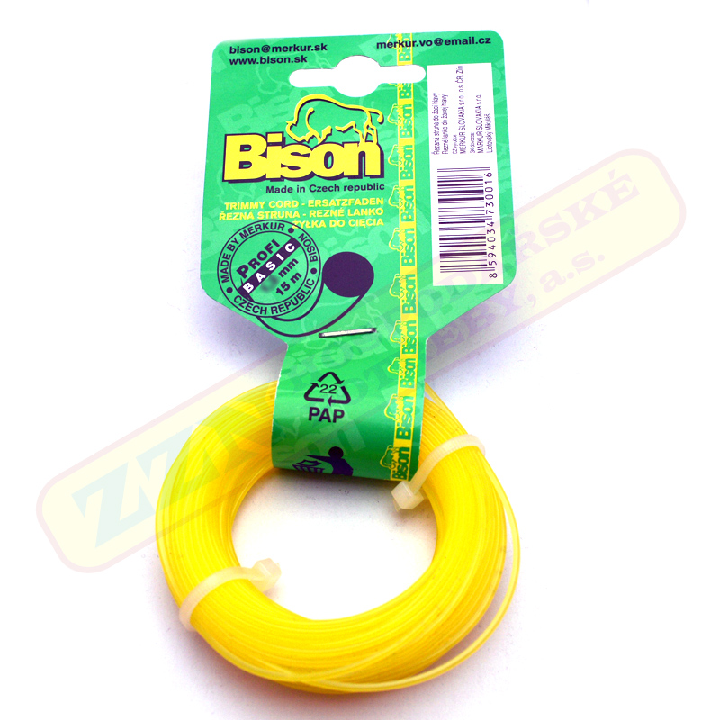 Řezná struna BISON 1,3x15m BASIC hobby žlutá