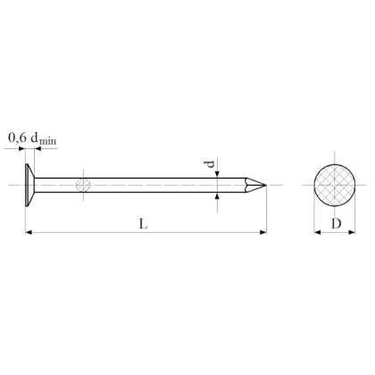 Stavební hřebík černý 40 x 1,8 mm