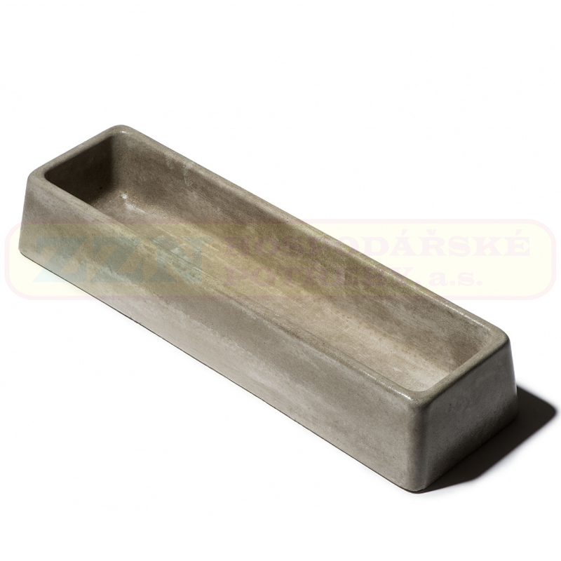 BE-MI miska betonová obdelníková šedá č.217 345x105x65 0,75l kuře
