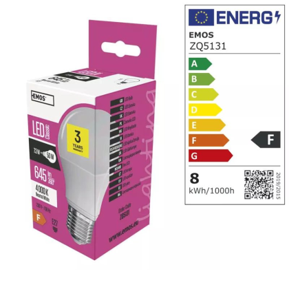 EMOS Žárovka LED 7,3W E27 NW ZQ5131