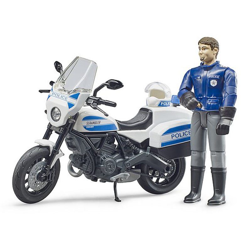 BRUDER 62731 BWORLD Policejní motorka Ducati Scrambler s figurkou