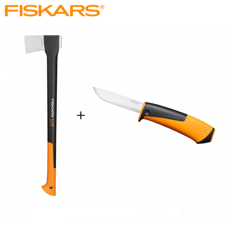 FISKARS Sada sekera X21 + Univerzální nůž Hardware 1025436