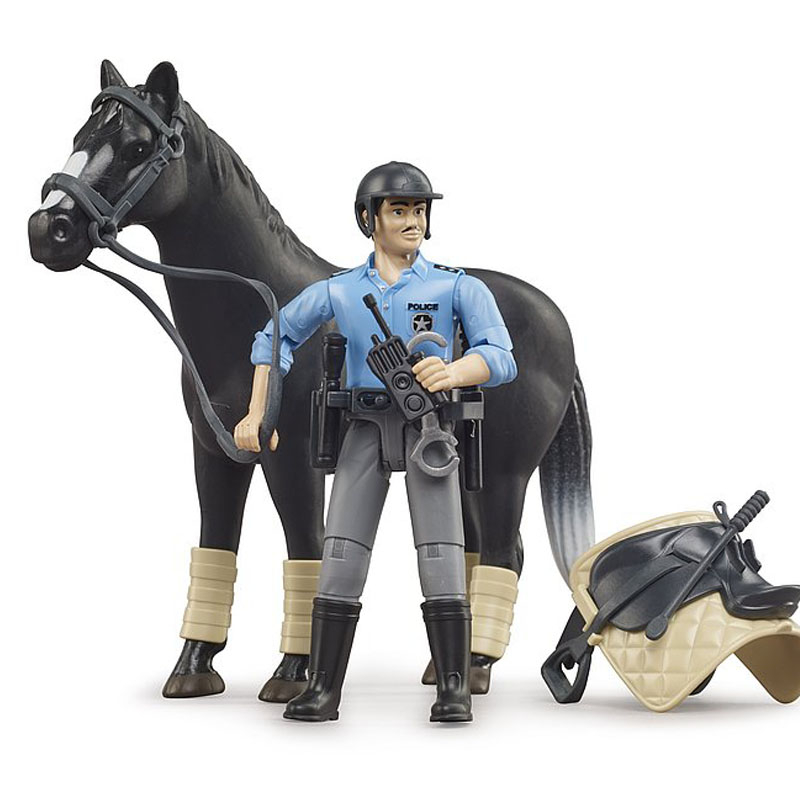 BRUDER 62507 Figurka - Policista s koněm