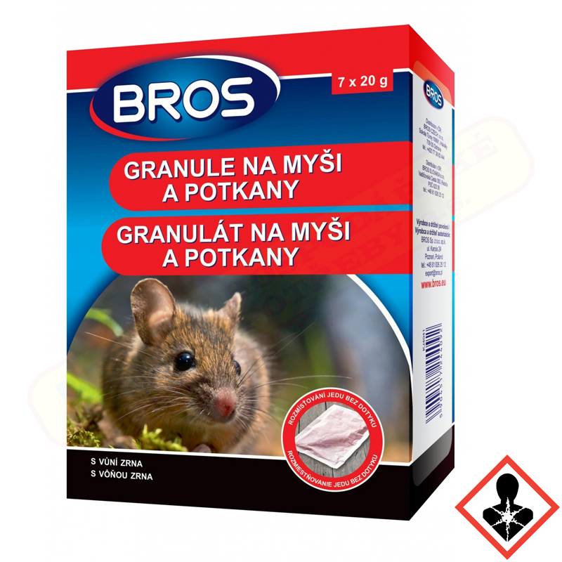 Rodenticid BROS granule na myši a potkany 7x20g 5597