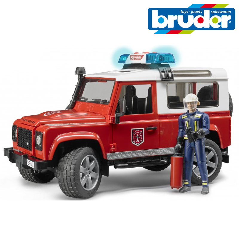 BRUDER 2596 Land Rover hasiči s figurkou hasiče
