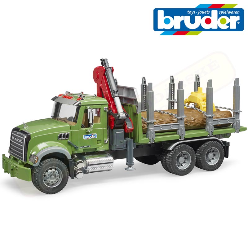 BRUDER 2824 Zelené AUTO MACK Granit přeprava dřeva