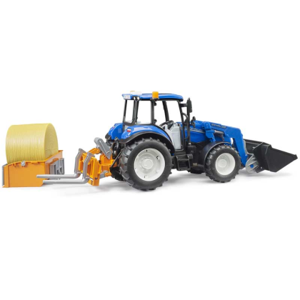 BRUDER 2187 Traktor New Holland T5.120 s čelním nakladačem, korbou a vidlemi