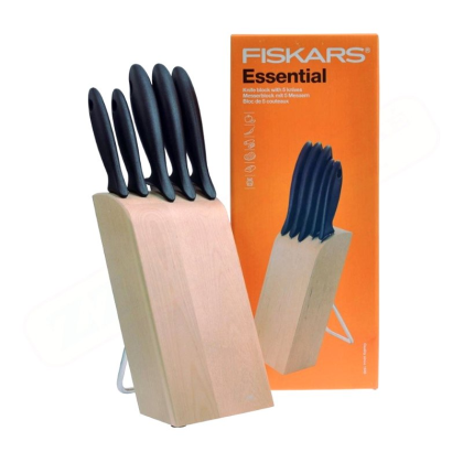 FISKARS Dárková sada nožů v bloku 5 ks Fiskars 1023782 Essential