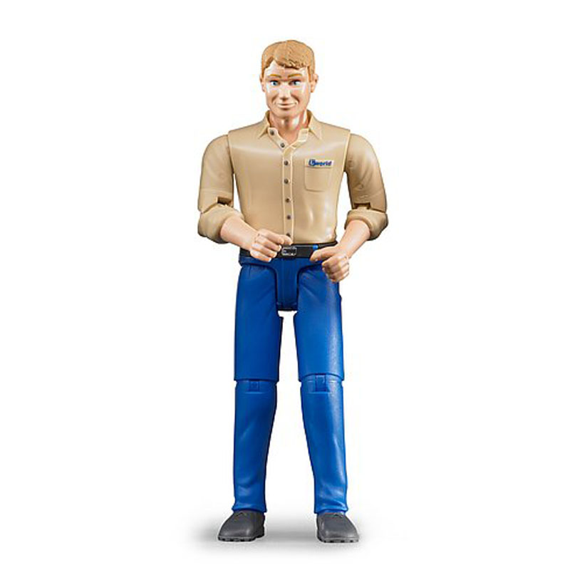 BRUDER 60006 Figurka - Muž, béžová košile, modré kalhoty