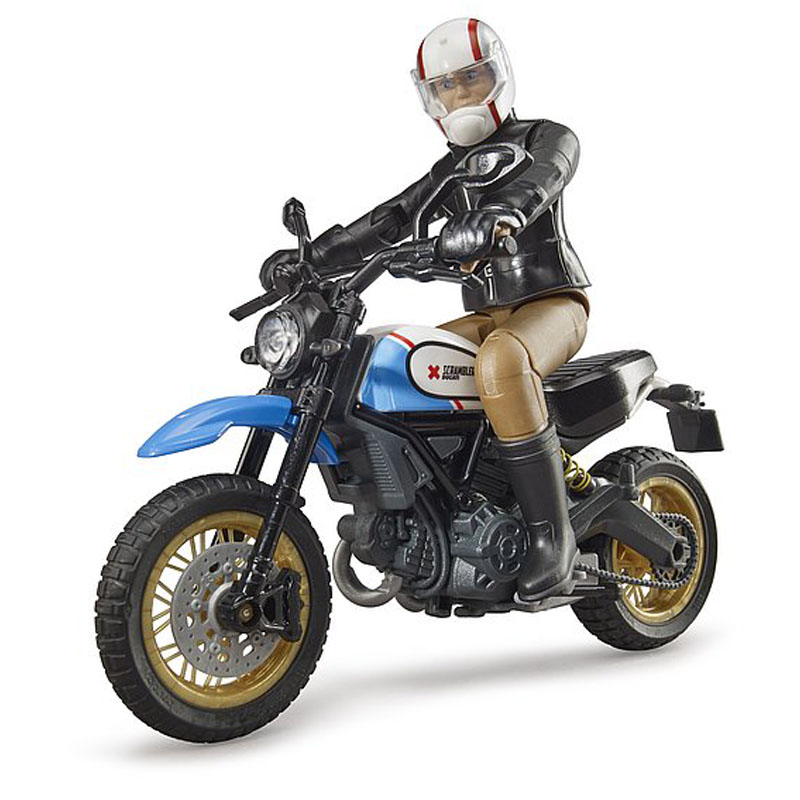BRUDER 63051 BWorld Motocykl Scrambler Ducati Desert Sled s jezdcem