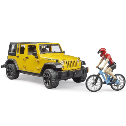 BRUDER 2543 Jeep Wrangler Rubicon Unlimited s horským kolem a cyklistou