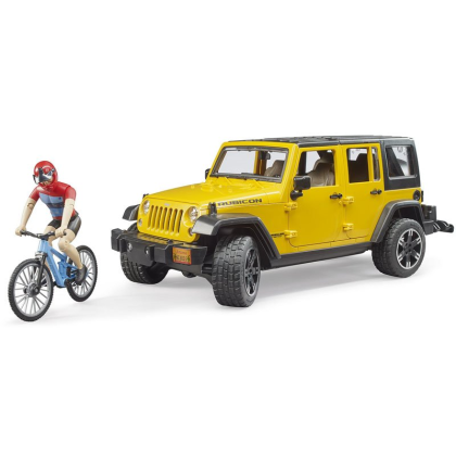 BRUDER 2543 Jeep Wrangler Rubicon Unlimited s horským kolem a cyklistou