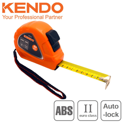 KENDO Metr svinovací, 8 m, šířka pásku 25mm, Auto-lock, ABS 35023