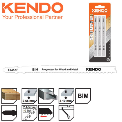 KENDO List pilový do přímočaré pily na dřevo i kov, 132 mm, BIM, 10-5TPI, 46002201