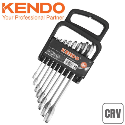 KENDO Sada plochých klíčů CrV 8 ks 6-22 mm DIN3110 15747