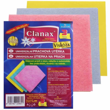 CLANAX utěrka prachovka 34x38 cm 110 g, 3 ks 220062