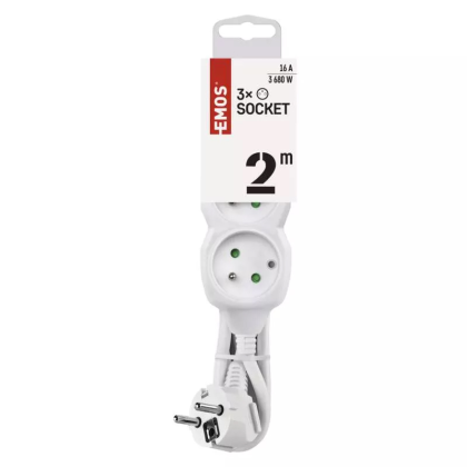 EMOS Zásuvka 3x 2m P0312