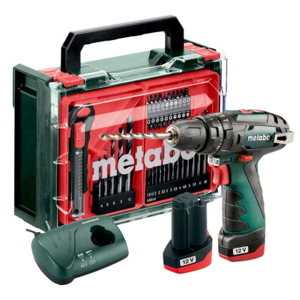 METABO Aku vrtací šroubovák s příklepem 12V/2x2,0Ah POWERMAXX SB BASIC SET - 600385710