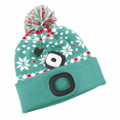 Čepice X-MAS zelená L se světlem, 4× SMD LED, 60 lm – 3133310