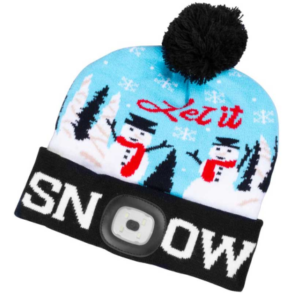 Čepice X-MAS “Let it Snow” modrá L se světlem, x SMD LED – 3133514