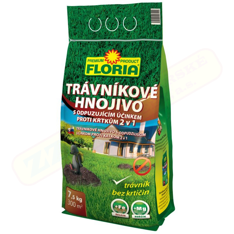 Agro CS FLORIA Trávníkové hnojivo s odpuzujícími účinky na krtky 7,5 kg