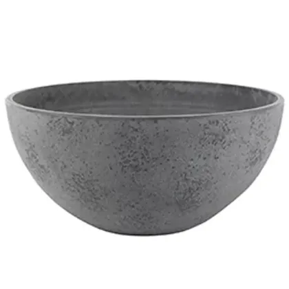 >VIVOBENE Mísa Nova Concrete Grey D25 × H12 cm, plastová mísa na květiny v dekoru šedého betonu - 152784